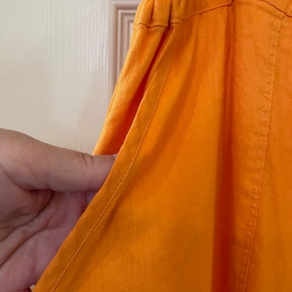 NWT - INC Wide leg orange linen pants - size XL - Picture 3 of 4